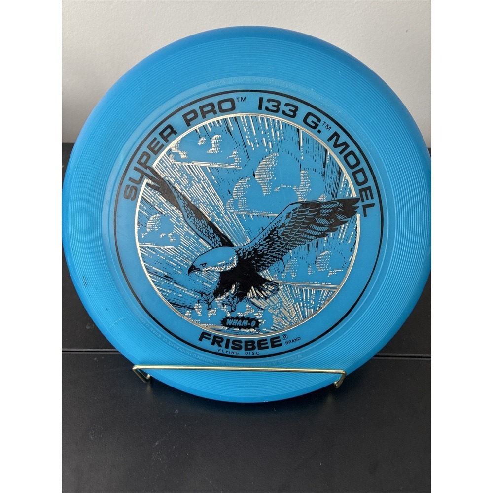 Vintage Super Pro 133g Model Blue Wham-O Frisbee Flying Disc 1980 Frolf Eagle